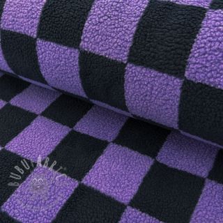 Tkanina za kapute TEDDY JACQUARD Checks purple