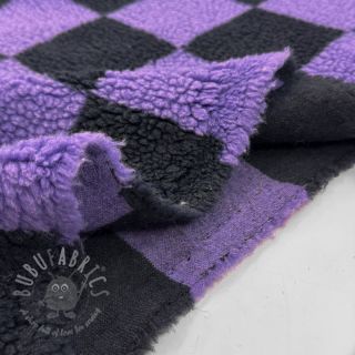 Tkanina za kapute TEDDY JACQUARD Checks purple