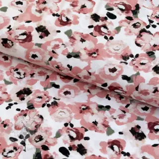 Viskoza POPLIN STRETCH Flowers white digital print