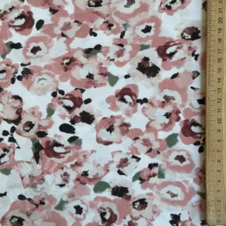 Viskoza POPLIN STRETCH Flowers white digital print
