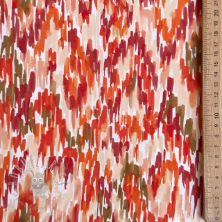 Viskoza POPLIN STRETCH Stroke orange digital print
