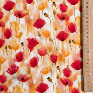 Viskoza RAYON POPLIN Poppys design C