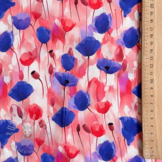 Viskoza RAYON POPLIN Poppys design A