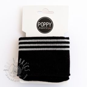 Pasica CUFFS LUREX 7 cm black silver