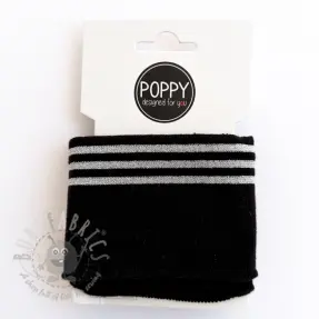 Pasica CUFFS LUREX 7 cm black silver
