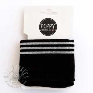 Pasica CUFFS LUREX 7 cm black silver