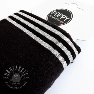 Pasica CUFFS LUREX 7 cm black silver