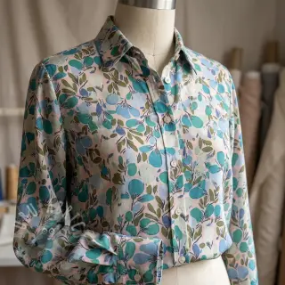 Viskoza RAYON POPLIN Simplistic flowers design C