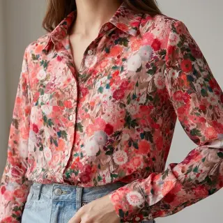 Viskoza RAYON POPLIN Wild flowers design B