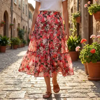 Viskoza RAYON POPLIN Wild flowers design B