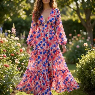 Viskoza RAYON POPLIN Poppys design A