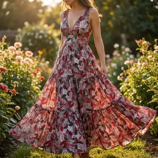 Viskoza RAYON POPLIN Floral design C