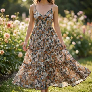 Viskoza RAYON POPLIN Floral design E