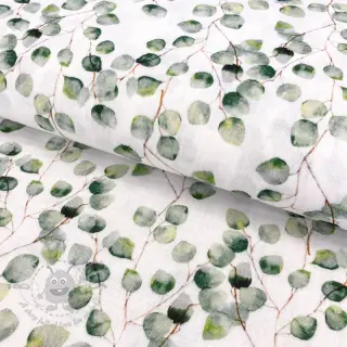 Tetra Tkanina/Muslin Little eucalyptus flowers digital print ORGANIC