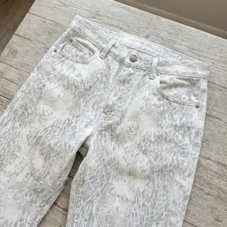 JEANS DENIM HEAVY Animal printed offwhite