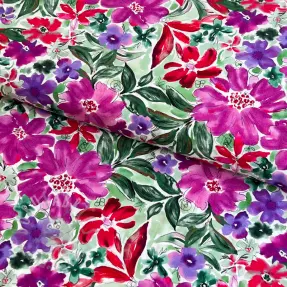 Viskoza RADIANCE Gentle flowers purple digital print