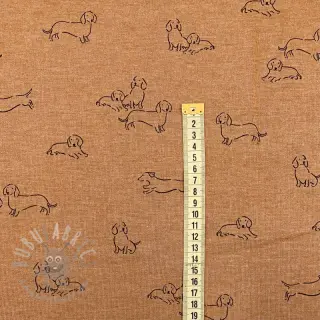 Triko materijal čupav Dogs camel melange
