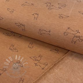 Triko materijal čupav Dogs camel melange