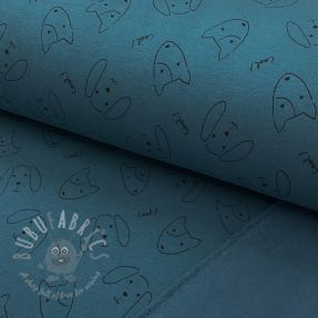 Triko materijal čupav JOGGING Dogs petrol