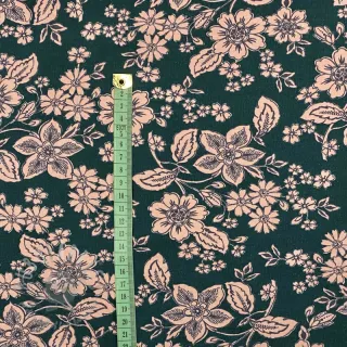 Triko materijal čupav SOFT Flowers emerald