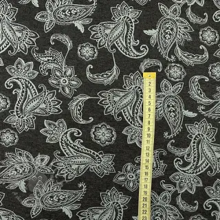 Triko materijal čupav Paisley anthracite melange