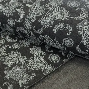 Triko materijal čupav Paisley anthracite melange