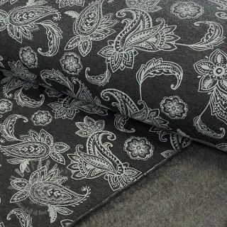 Triko materijal čupav Paisley anthracite melange
