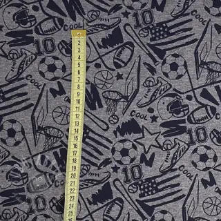 Triko materijal čupav Sports grey melange