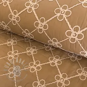 Prošivena tkanina Flower design light brown