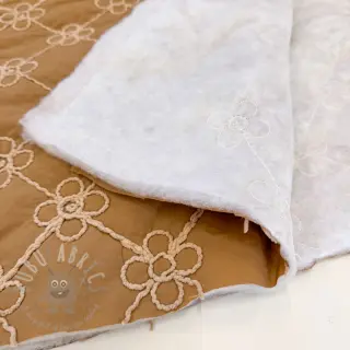 Prošivena tkanina Flower design light brown
