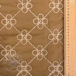 Prošivena tkanina Flower design light brown