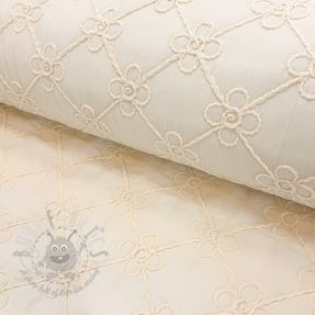Prošivena tkanina Flower design offwhite