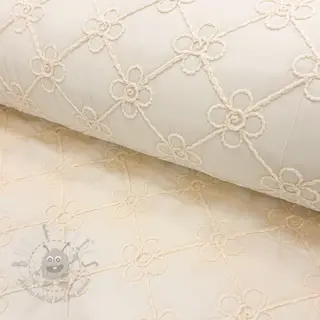 Prošivena tkanina Flower design offwhite