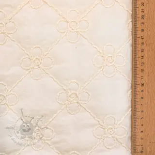 Prošivena tkanina Flower design offwhite