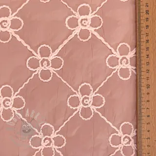 Prošivena tkanina Flower design old pink