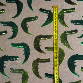 Triko Crocodile taupe digital print