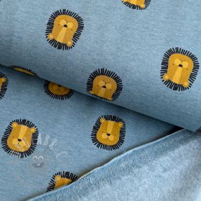 Triko materijal čupav Lions smoke blue melange