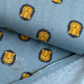 Triko materijal čupav Lions smoke blue melange