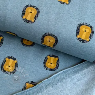 Triko materijal čupav Lions smoke blue melange