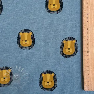 Triko materijal čupav Lions smoke blue melange
