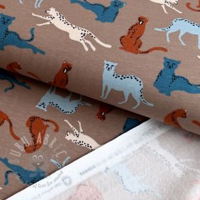 Triko materijal čupav SOFT Leopard taupe ORGANIC