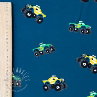 Triko materijal čupav SOFT Monstertruck indigo