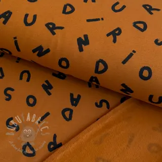 Triko materijal čupav SOFT Letters hazel