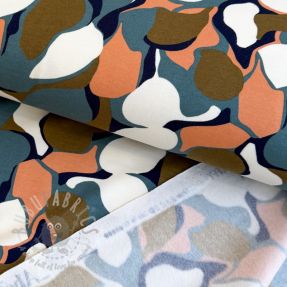 Triko materijal čupav SOFT Abstract nutmeg