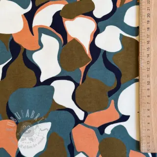 Triko materijal čupav SOFT Abstract nutmeg