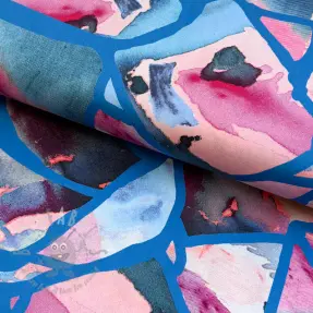 Pamuk SATIN Resonate blue digital print