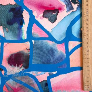 Pamuk SATIN Resonate blue digital print