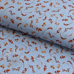 Tetra Tkanina/Muslin Leaves field light blue