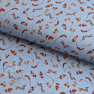 Tetra Tkanina/Muslin Leaves field light blue