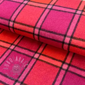 Tkanina za ženski kostim BRUSHED Check cerise